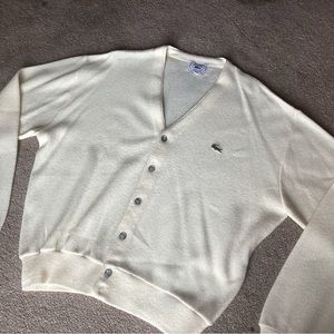 LACOSTE -  Cardigan by IZOD, mens, white, size XL